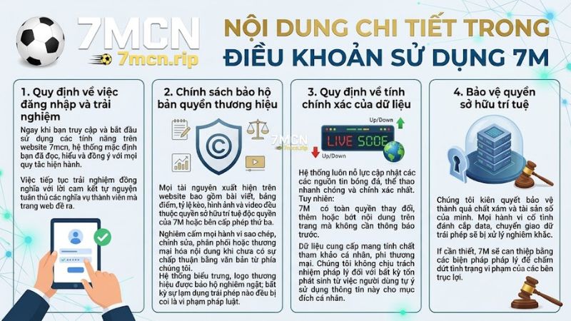 Các điều khoản quy định về quyền sở hữu trí tuệ và bảo mật dữ liệu tại 7M.