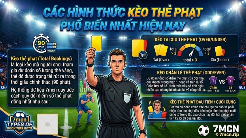 Các tỷ lệ cược thẻ phạt phổ biến trên 7m cn